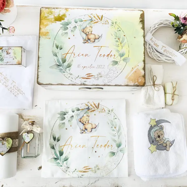 Trusou Botez Personalizat – Eucalipt Urs