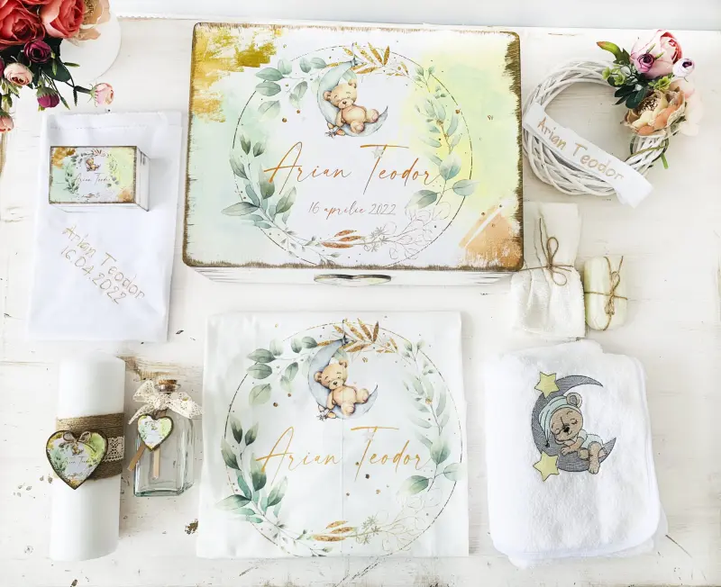 Trusou Botez Personalizat – Eucalipt Urs